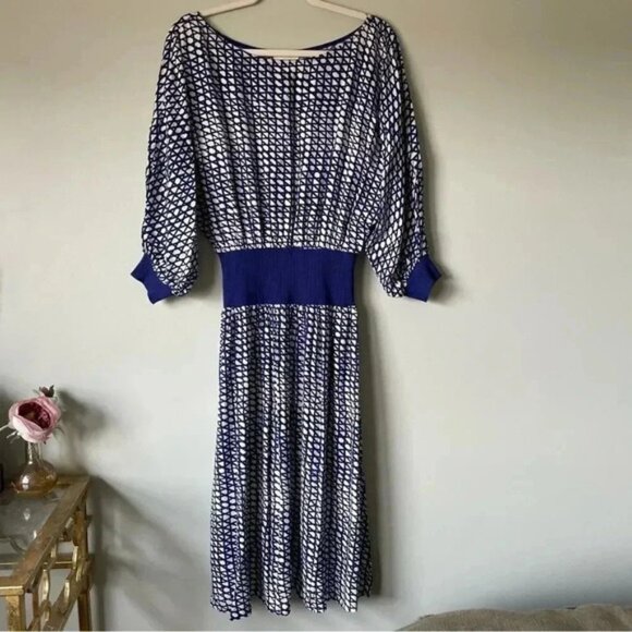 Anthropologie | Maeve Gemma MIDI Dress in  Indigo - Picture 1 of 8